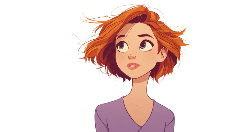 Stylized Cartoon Woman V3 Vinyl Car Decal Sticker – Waterproof & UV-Resistant 