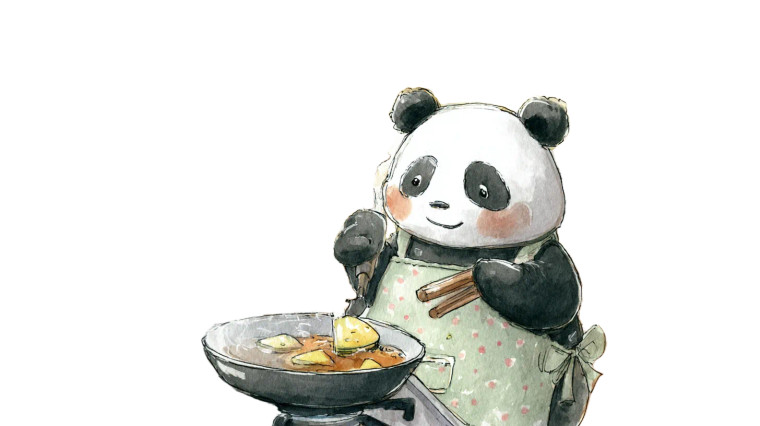 Cooking Panda Vinyl Car Decal Sticker – Waterproof & UV-Resistant 