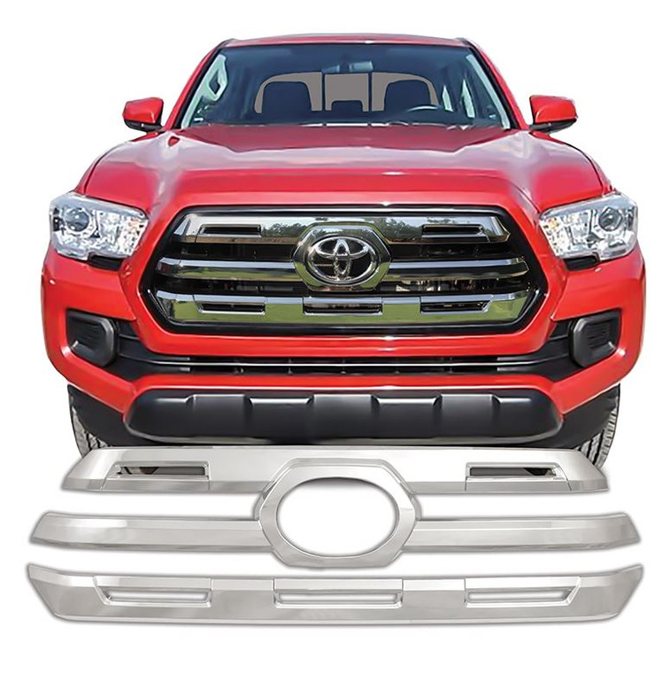 Transform Your Toyota Tacoma | Chrome Plated ABS Grille Insert Overlay | Easy Snap-On Installation