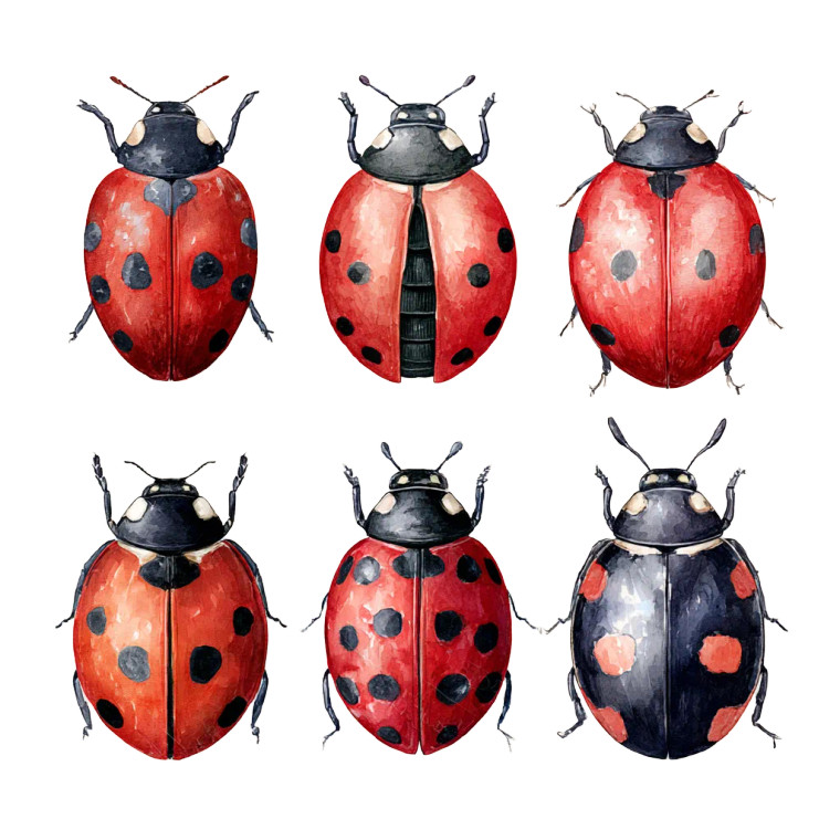 Watercolor Ladybugs Vinyl Car Decal Sticker – Waterproof & UV-Resistant 