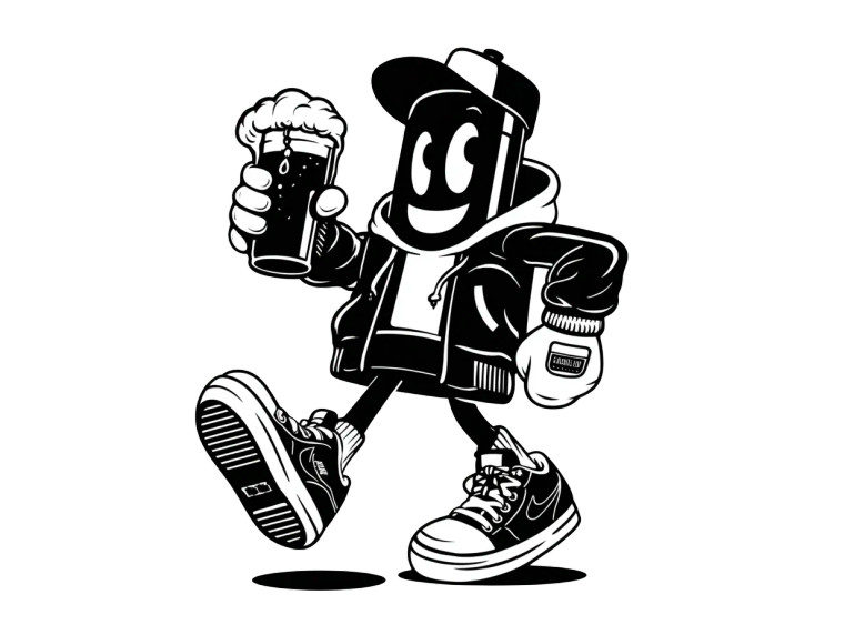 Beer Bottle Mascot Vinyl Car Decal Sticker – Waterproof & UV-Resistant 