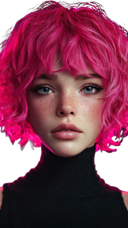 Pink Haired Portrait V2 Vinyl Car Decal Sticker – Waterproof & UV-Resistant 