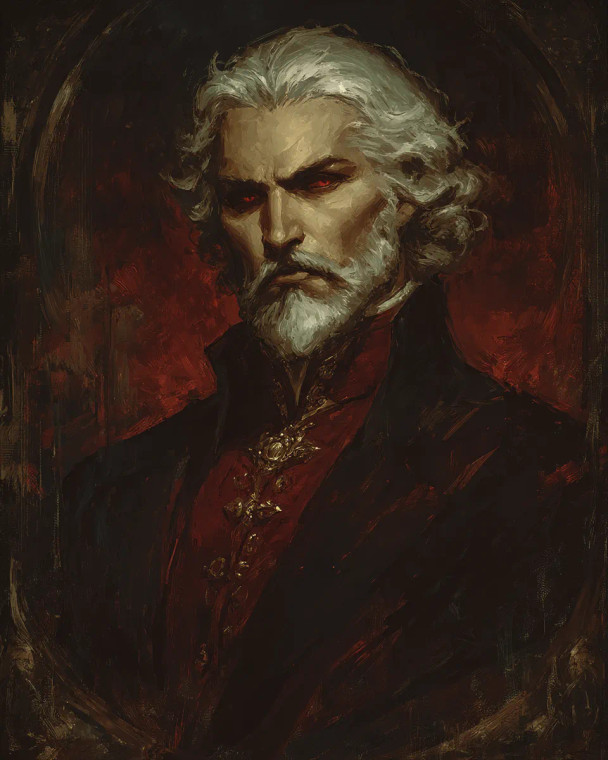 Vampire Lord Portrait Vinyl Car Decal Sticker – Waterproof & UV-Resistant 