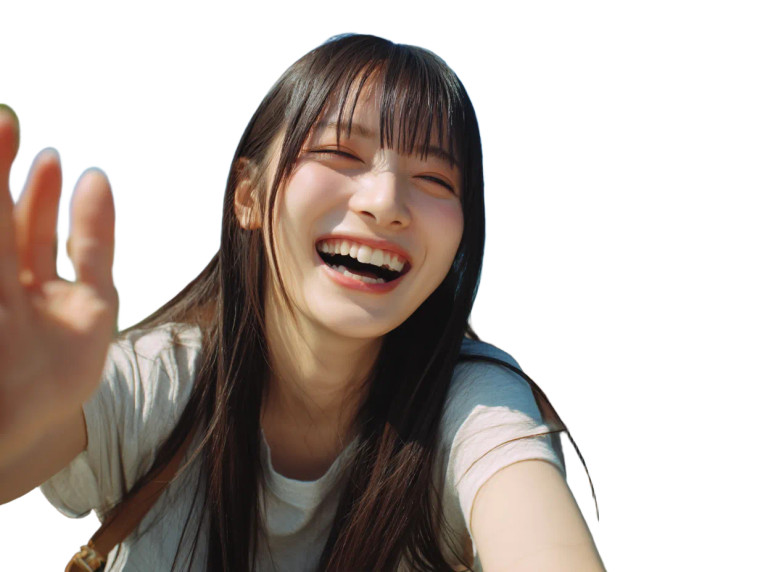 Joyful Japanese Woman V4 Vinyl Car Decal Sticker – Waterproof & UV-Resistant 