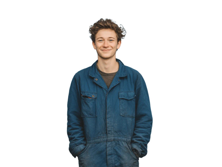 Young Electrician Portrait Vinyl Car Decal Sticker – Waterproof & UV-Resistant 