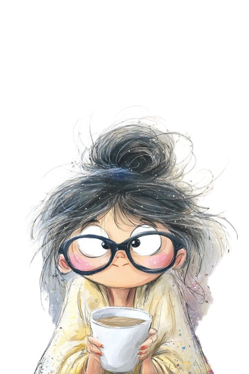 Cartoon Coffee Girl Vinyl Car Decal Sticker – Waterproof & UV-Resistant 