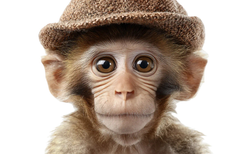 Cute Monkey Hat Vinyl Car Decal Sticker – Waterproof & UV-Resistant 