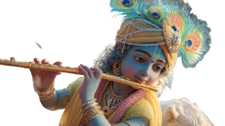 Krishna Flute Magic Vinyl Car Decal Sticker – Waterproof & UV-Resistant 
