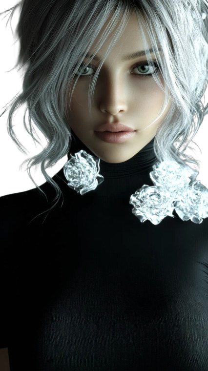 Futuristic Silver-Haired Woman Vinyl Car Decal Sticker – Waterproof & UV-Resistant  Futuristic Silver-Haired Woman Vinyl Car Decal Sticker – Waterproof & UV-Resistant