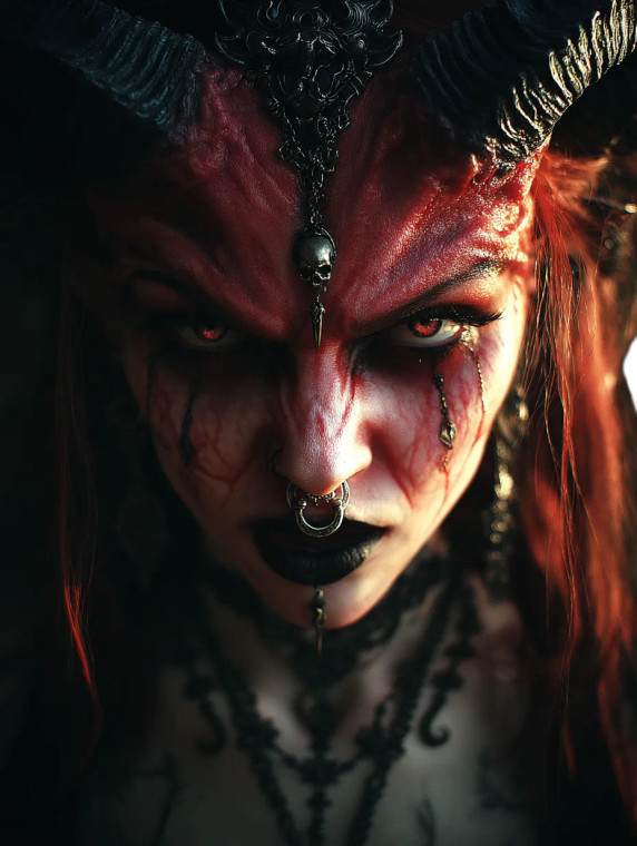 Female Devil V2 Vinyl Car Decal Sticker – Waterproof & UV-Resistant 