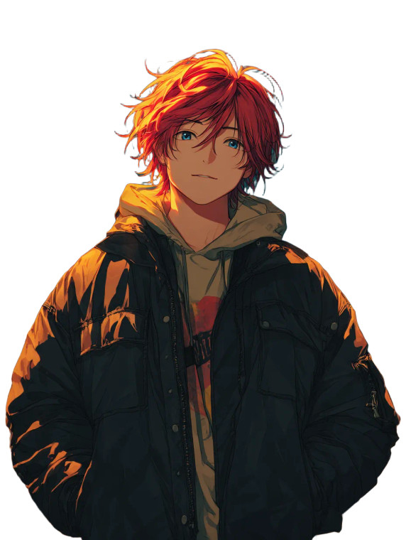 Cheerful Anime Boy V2 Vinyl Car Decal Sticker – Waterproof & UV-Resistant 