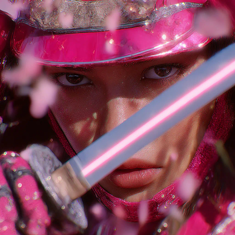 Futuristic Samurai Women Vinyl Car Decal Sticker – Waterproof & UV-Resistant 