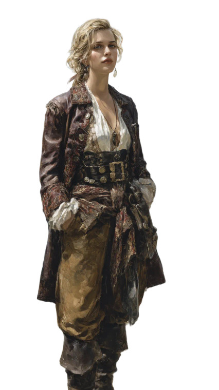 Female Pirate Portrait V4 Vinyl Car Decal Sticker – Waterproof & UV-Resistant 