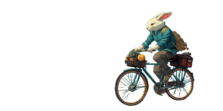 Rabbit Cyclist Vinyl Car Decal Sticker – Waterproof & UV-Resistant 