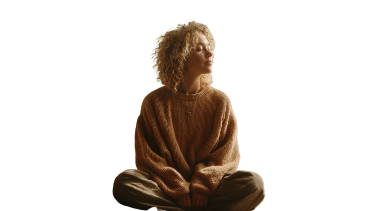 Meditating Woman V34 Vinyl Car Decal Sticker – Waterproof & UV-Resistant 