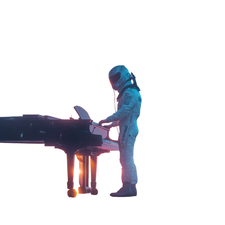 Neon Piano Racer Vinyl Car Decal Sticker – Waterproof & UV-Resistant 