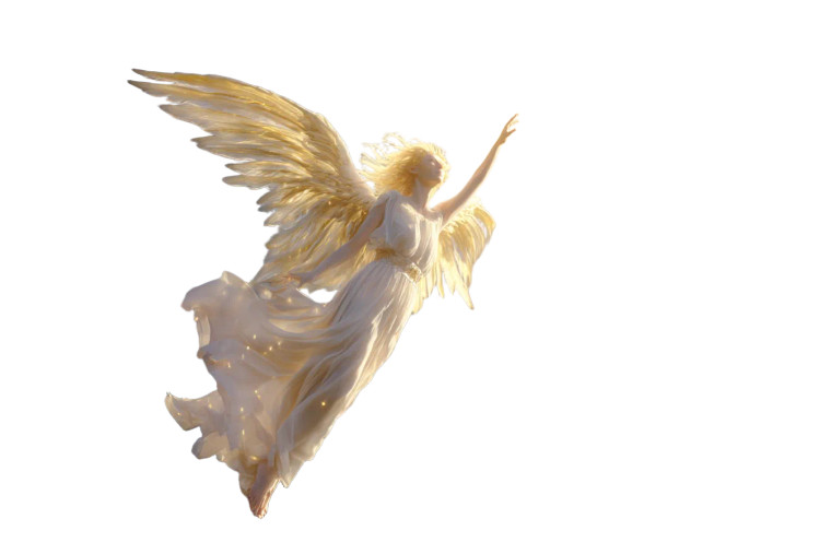 Golden Angel Flight Vinyl Car Decal Sticker – Waterproof & UV-Resistant 