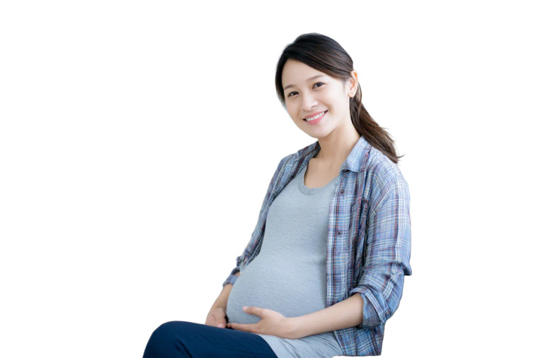 Pregnant Woman Smiling V5 Vinyl Car Decal Sticker – Waterproof & UV-Resistant 