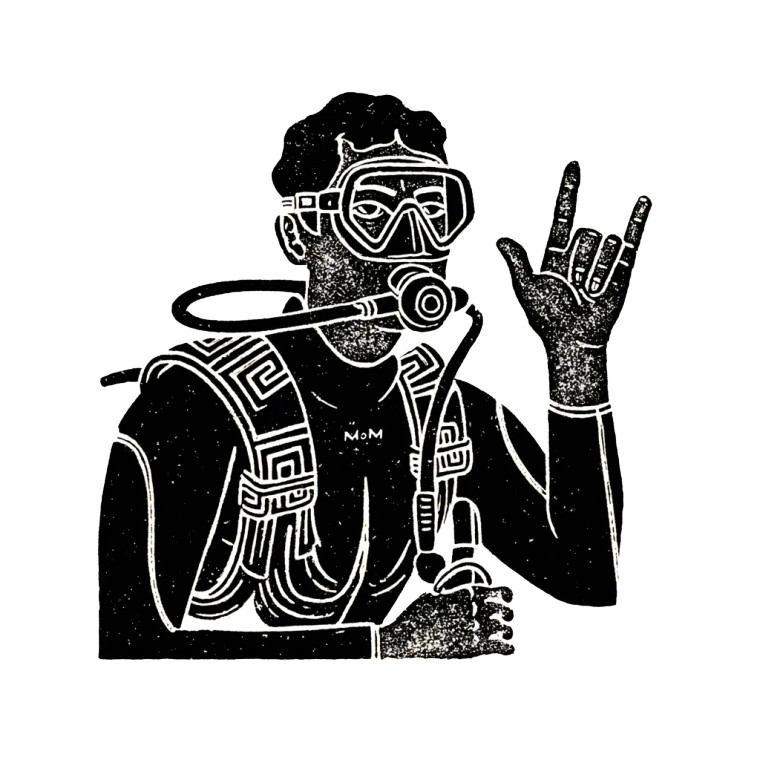 Mexican Scuba Diver Vinyl Car Decal Sticker – Waterproof & UV-Resistant 
