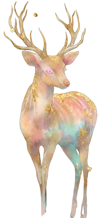Magical Golden Deer Vinyl Car Decal Sticker – Waterproof & UV-Resistant 