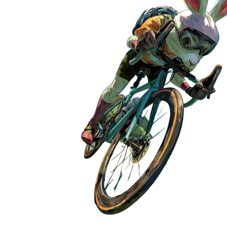 Giant Rabbit Cyclist Vinyl Car Decal Sticker – Waterproof & UV-Resistant 