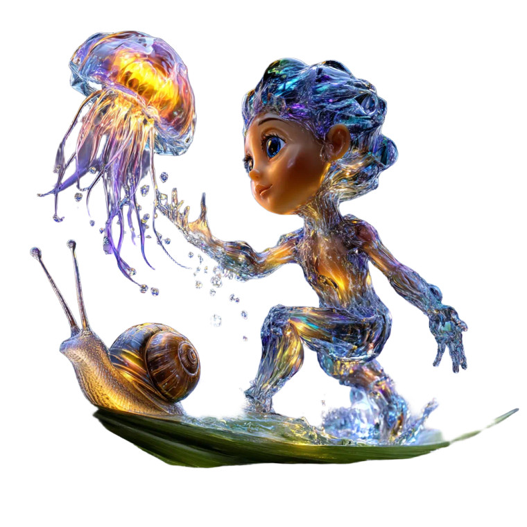 Water Humanoid Fantasy V4 Vinyl Car Decal Sticker – Waterproof & UV-Resistant 