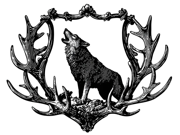 Howling Wolf Shield Vinyl Car Decal Sticker – Waterproof & UV-Resistant 