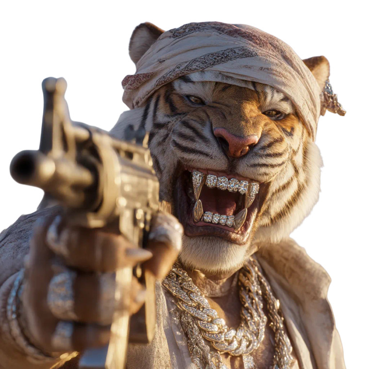 Buff Tiger Rapper Vinyl Car Decal Sticker – Waterproof & UV-Resistant 