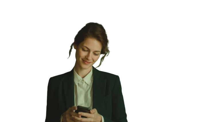 Businesswoman Smiling V2 Vinyl Car Decal Sticker – Waterproof & UV-Resistant 