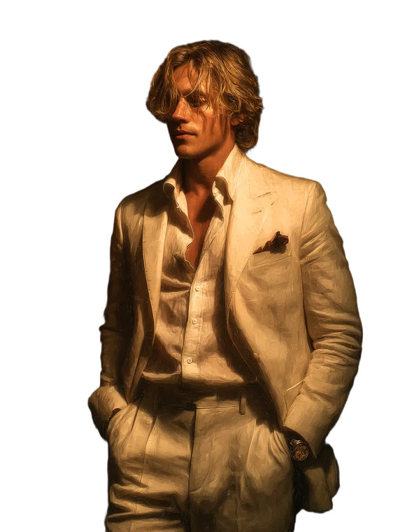 Blond Man In Suit Vinyl Car Decal Sticker – Waterproof & UV-Resistant 