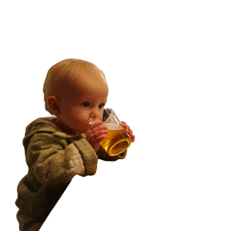 Baby Drinking Beer Vinyl Car Decal Sticker – Waterproof & UV-Resistant 