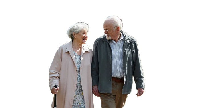 Cheerful Senior Couple Vinyl Car Decal Sticker – Waterproof & UV-Resistant 