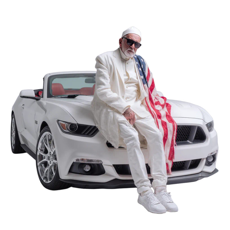 Pope On Mustang Vinyl Car Decal Sticker – Waterproof & UV-Resistant 