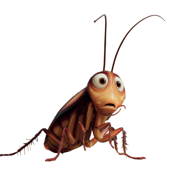 Scared Cockroach V2 Vinyl Car Decal Sticker – Waterproof & UV-Resistant 