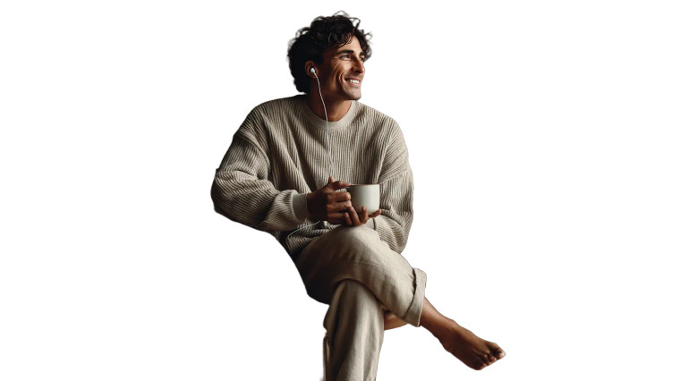 Italian Man Relaxing Vinyl Car Decal Sticker – Waterproof & UV-Resistant 