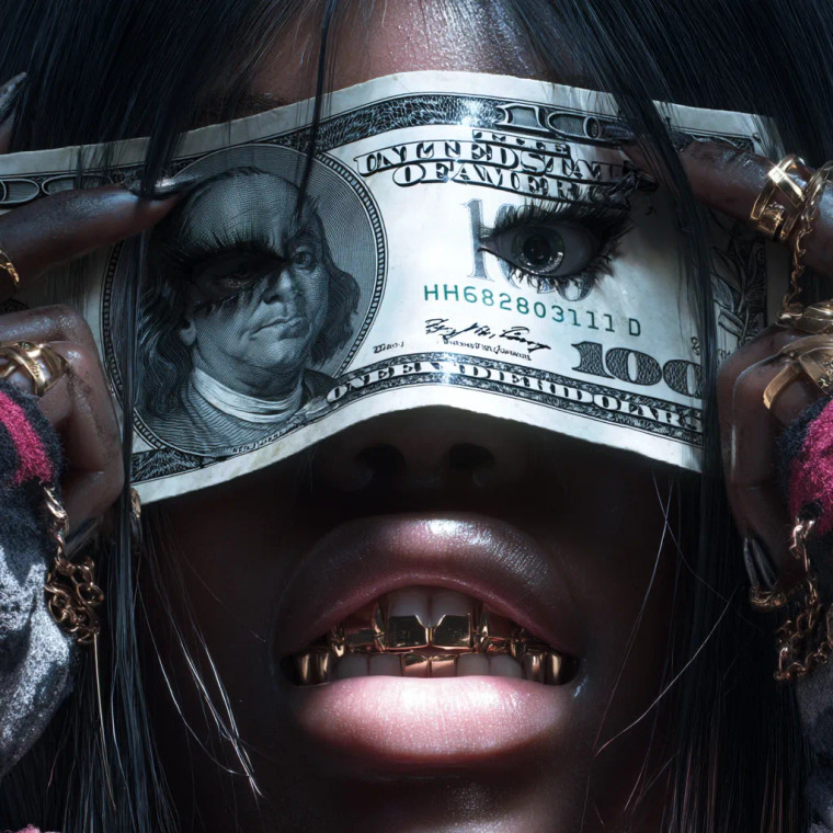 Woman With Dollar Bill Vinyl Car Decal Sticker – Waterproof & UV-Resistant 