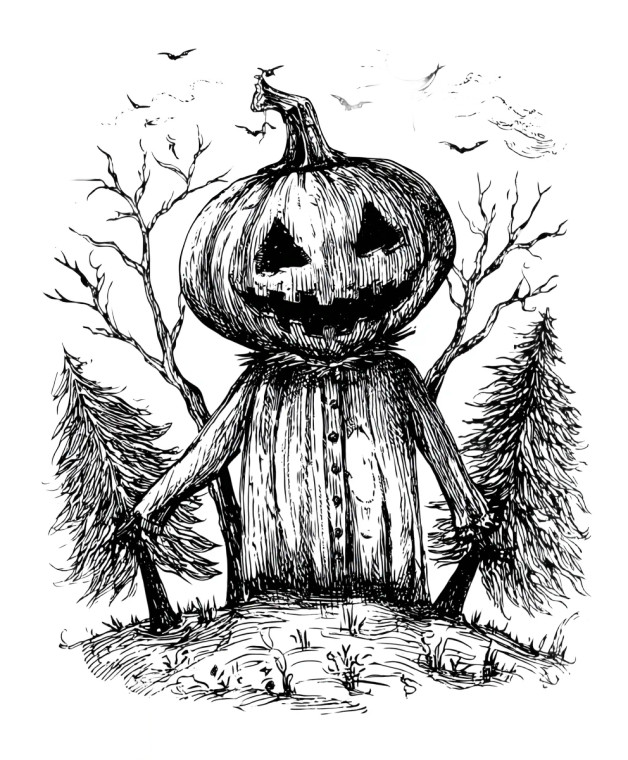 Spooky Pumpkin Person Vinyl Car Decal Sticker – Waterproof & UV-Resistant 