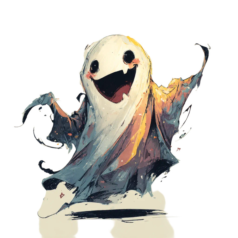 Playful Cartoony Ghost Vinyl Car Decal Sticker – Waterproof & UV-Resistant 