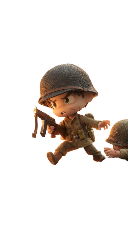 Chibi Wwii Soldier Vinyl Car Decal Sticker – Waterproof & UV-Resistant 
