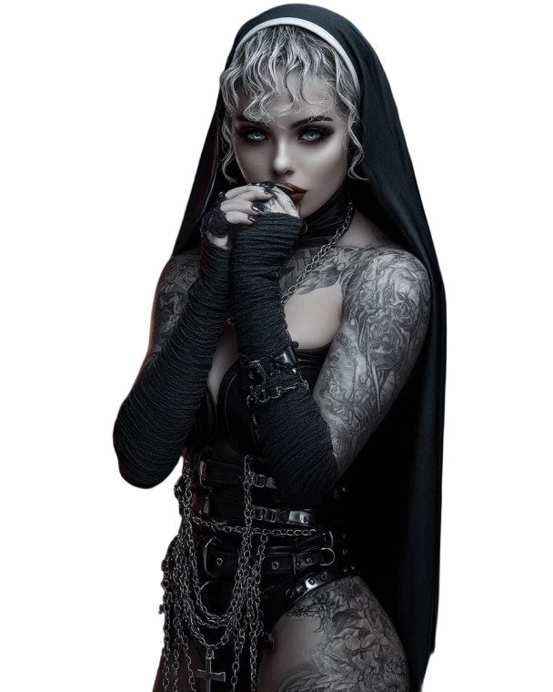 Rebellious Punk Nun V2 Vinyl Car Decal Sticker – Waterproof & UV-Resistant 