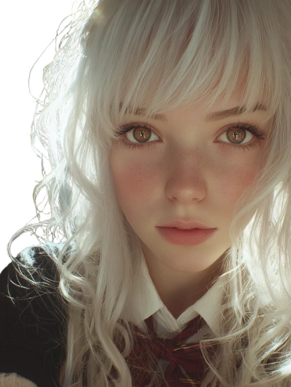 Silver-Haired Anime Girl V3 Vinyl Car Decal Sticker – Waterproof & UV-Resistant 