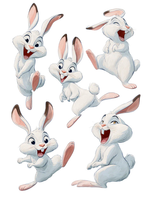 Happy Cartoon Rabbit V2 Vinyl Car Decal Sticker – Waterproof & UV-Resistant 