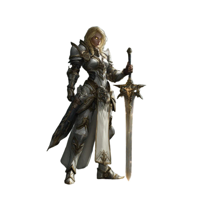 Radiant Aasimar Warrior V2 Vinyl Car Decal Sticker – Waterproof & UV-Resistant 