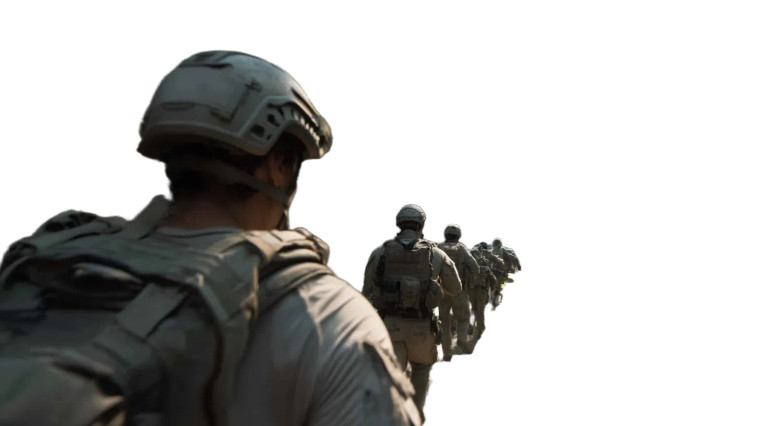 Armed Soldiers Marching Vinyl Car Decal Sticker – Waterproof & UV-Resistant 