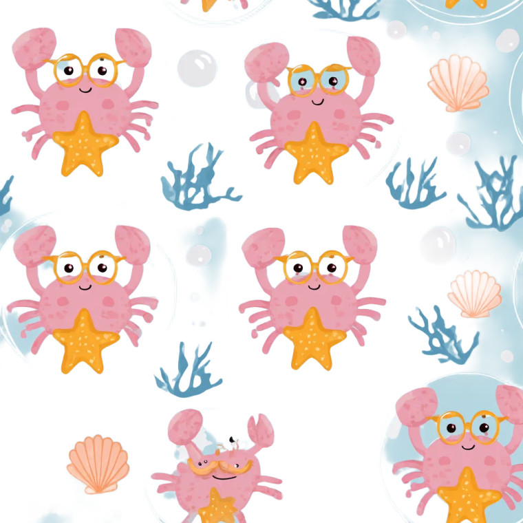 Pink Crab Pattern Vinyl Car Decal Sticker – Waterproof & UV-Resistant 