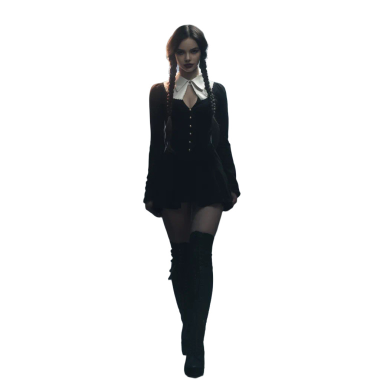 Menacing Dark-Haired Girl Vinyl Car Decal Sticker – Waterproof & UV-Resistant 