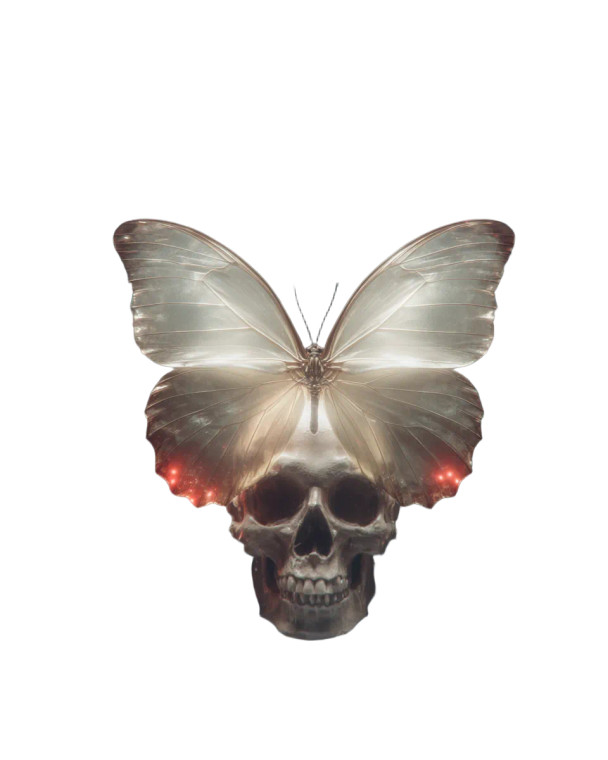 Sealed Butterfly Skull Vinyl Car Decal Sticker – Waterproof & UV-Resistant 