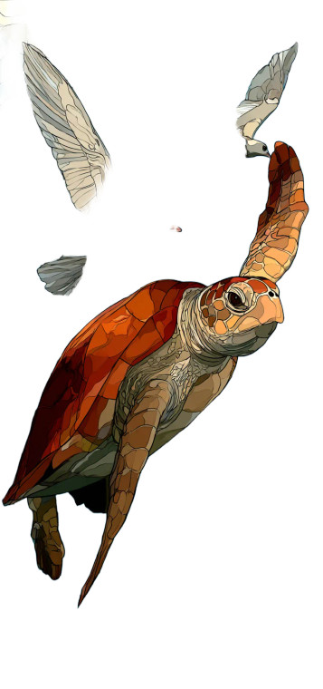 Stained Glass Turtle Vinyl Car Decal Sticker – Waterproof & UV-Resistant 