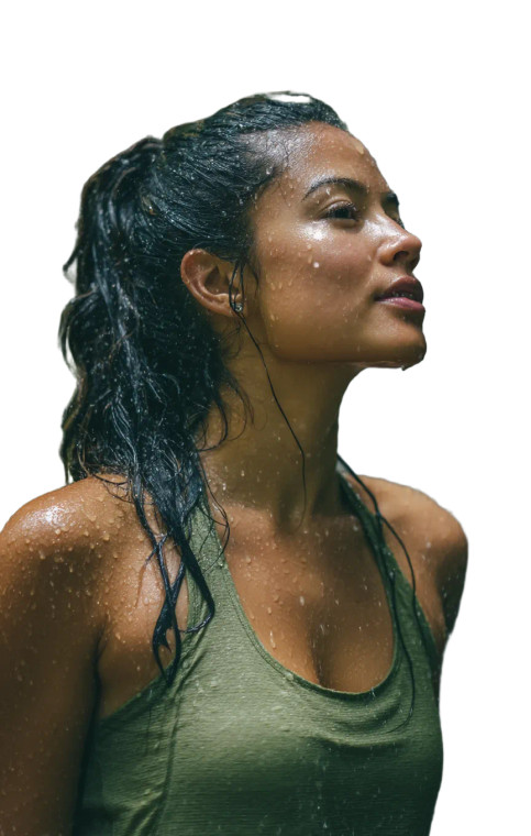 Woman Under Waterfall Vinyl Car Decal Sticker – Waterproof & UV-Resistant 
