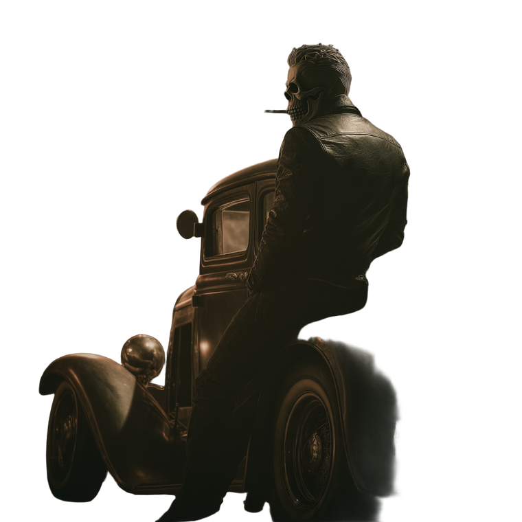 Somber Skull Rider Vinyl Car Decal Sticker – Waterproof & UV-Resistant 